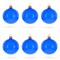 Set of 6 Translucent Glossy Blue Glass Ball Christmas Ornaments 3.25 Inches